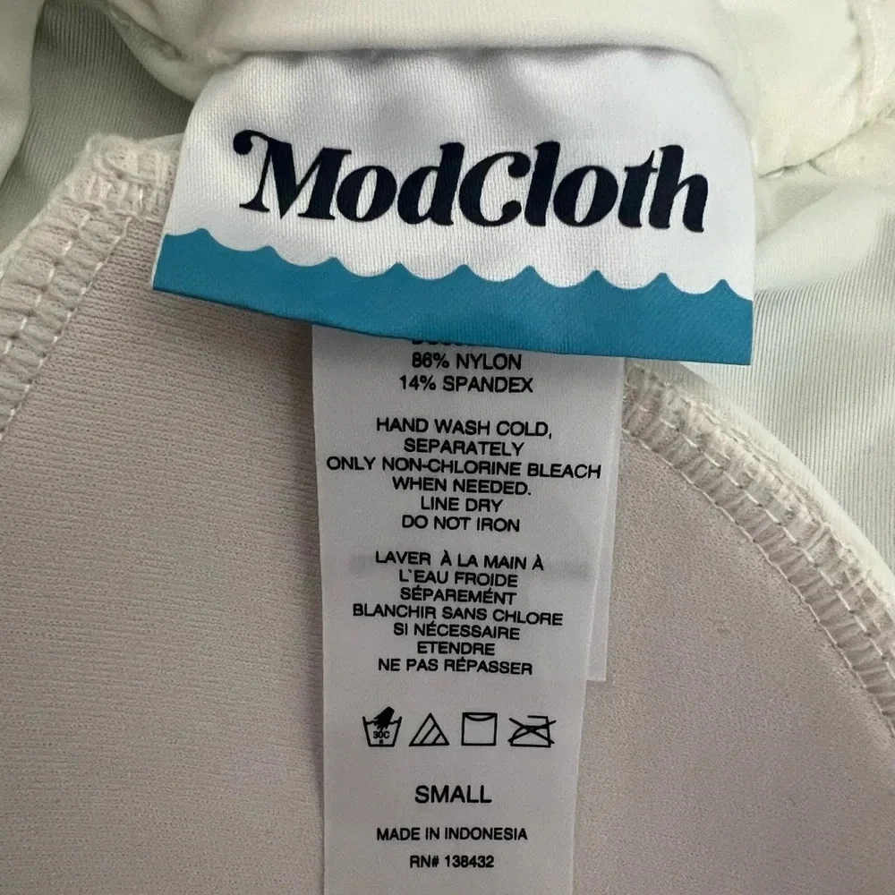 ModCloth retro one shoulder fruit stripe one piece swimsuit size Small